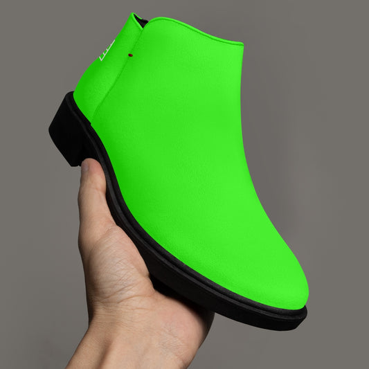 Sixty Eight 93 Logo White Lime Green Suede Boots