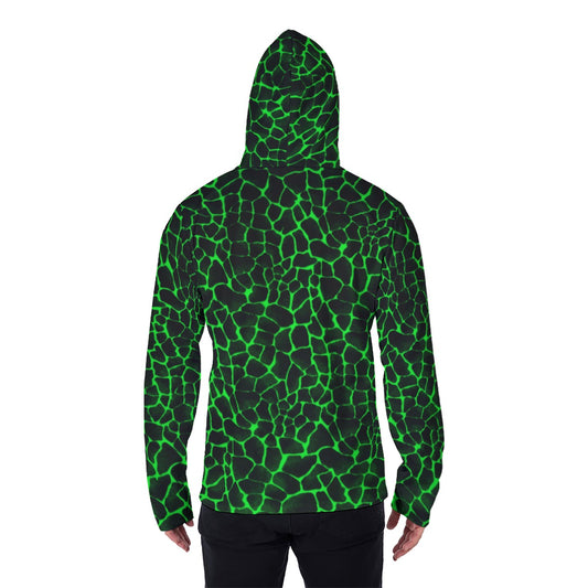 Sixty Eight 93 Boa Black Lime Men's Heavy Fleece Hoodie With Mask