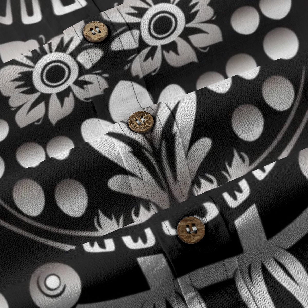 Sixty Eight 93 Logo White & Black Nocturnal One Cotton Button Up Shirt