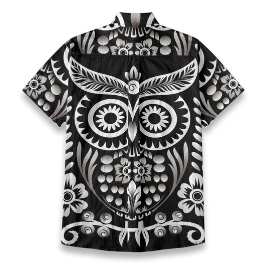 Sixty Eight 93 Logo White & Black Nocturnal One Cotton Button Up Shirt