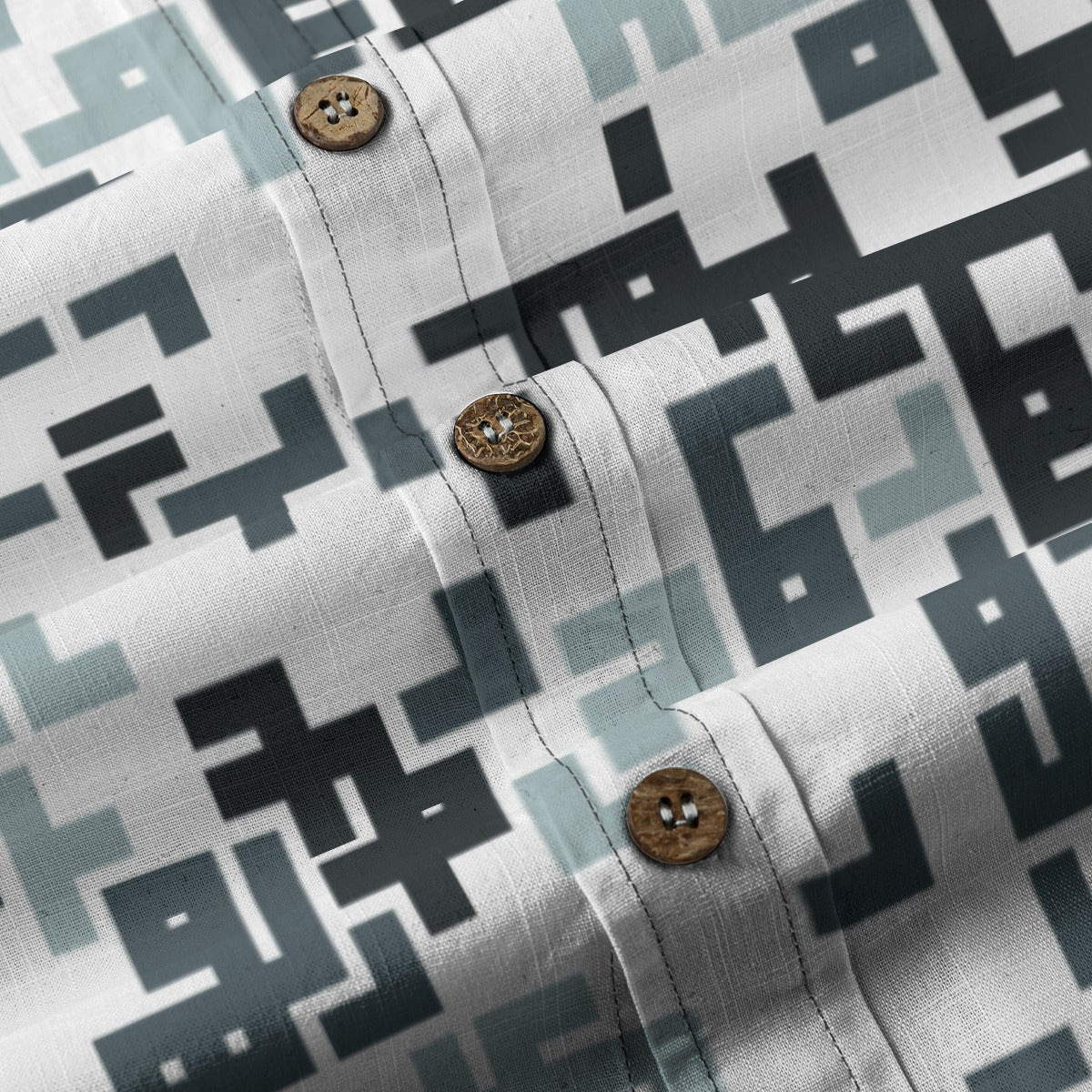 Sixty Eight 93 Logo White & Black Retro PAN Cotton Button Up Shirt