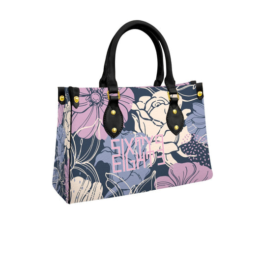 Sixty Eight 93 Logo Pink & White Women's Tote Bag With Black Handle #4