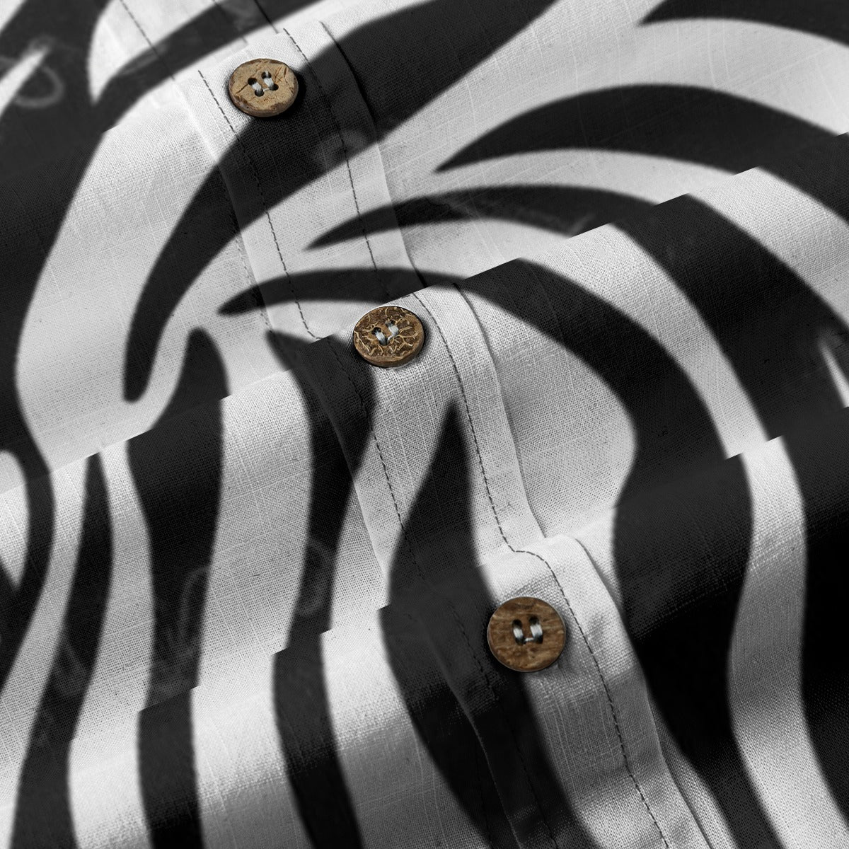 Sixty Eight 93 Logo White & Black Zebra Cotton Button Up Shirt