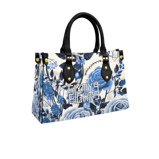 Sixty Eight 93 Logo White & Black Women's Tote Bag With Black Handle #9