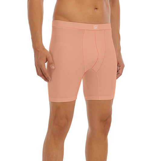 Sixty Eight 93 Logo White Peach Men's Long Boxer Briefs