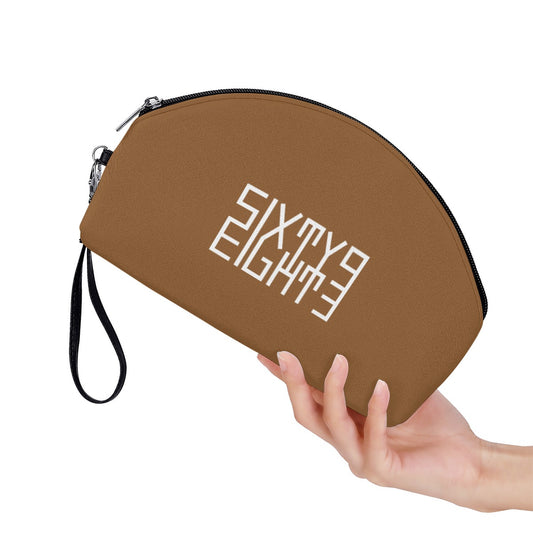 Sixty Eight 93 Logo White Chocolate Curved Cosmetic Bag