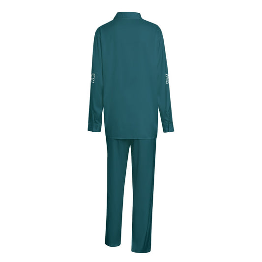 Sixty Eight 93 Logo White Dark Teal Unisex Imitation Silk Pajama Set