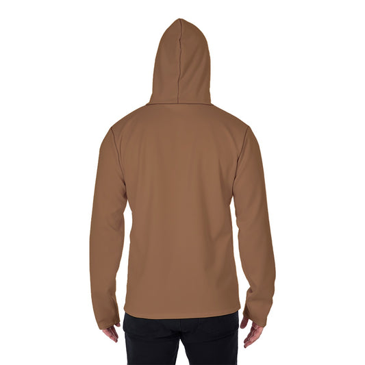 Sixty Eight 93 Chocolate Brown Men's Heavy Fleece Hoodie With Mask