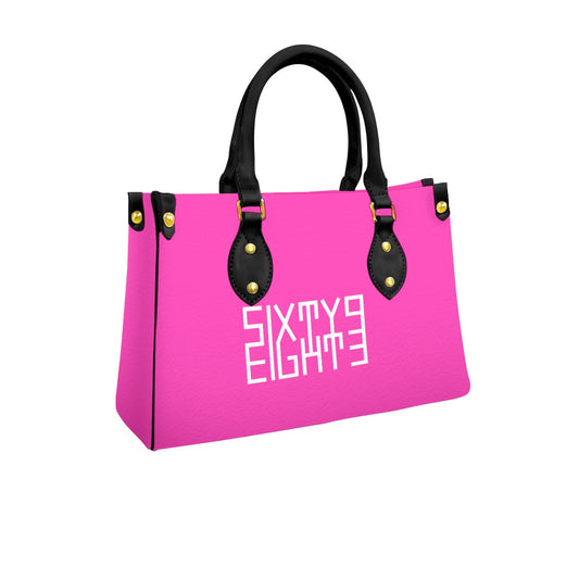 Sixty Eight 93 Logo White Fuchsia Women's Tote Bag With Black Handle