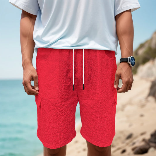 Sixty Eight 93 Logo White Red Men's Cargo Shorts