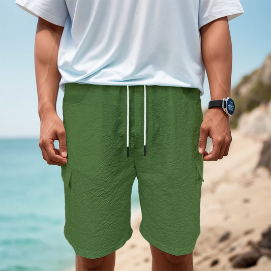 Sixty Eight 93 Logo White Forest Green Men's Cargo Shorts