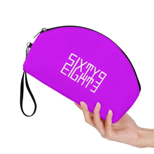 Sixty Eight 93 Logo White Grape Curved Cosmetic Bag