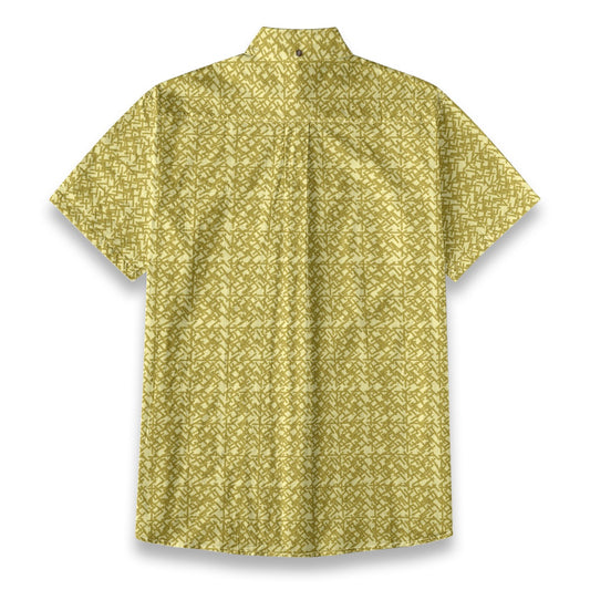Sixty Eight 93 Logo White Brass Goldenrod Cotton Button Up Shirt