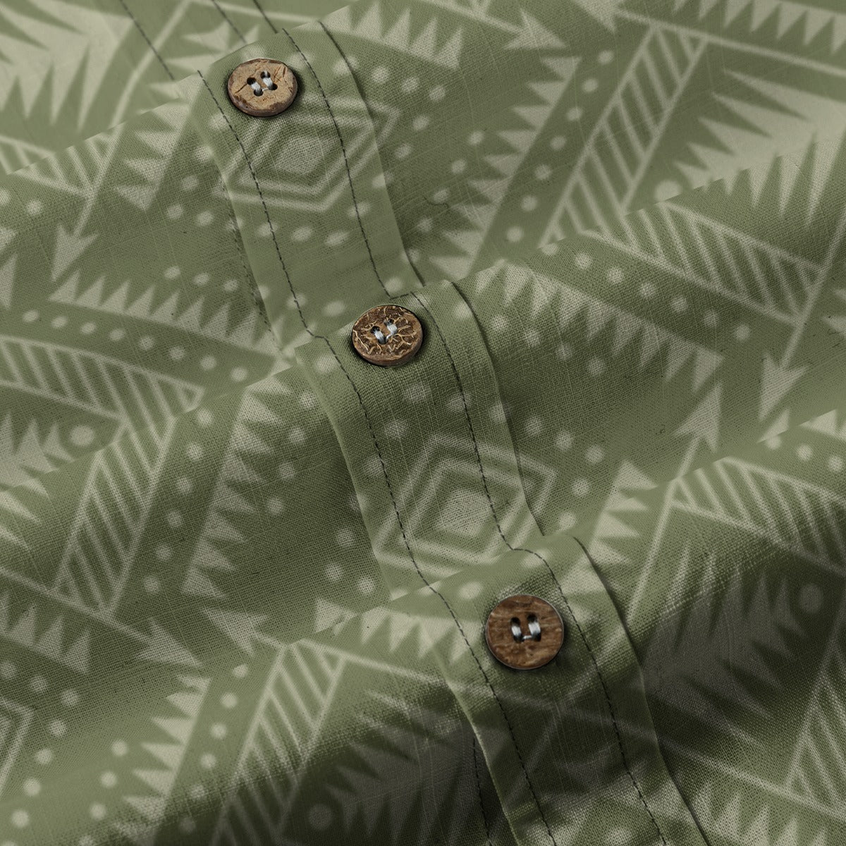 Sixty Eight 93 Logo White Camo Green Grullo Cotton Button Up Shirt