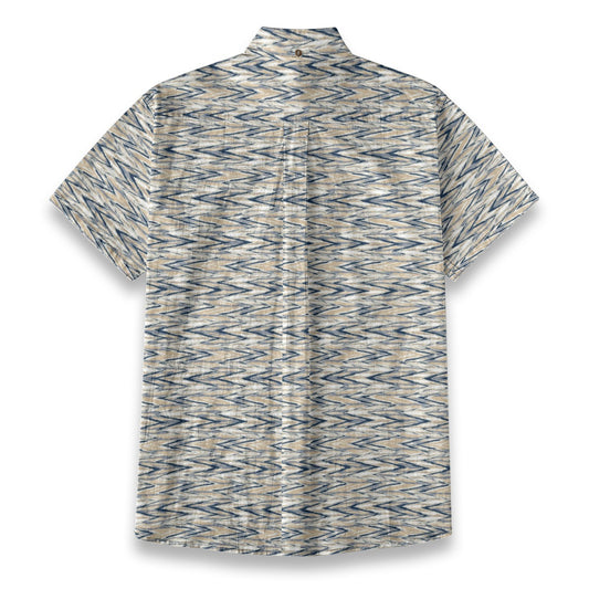 Sixty Eight 93 Logo White & Black Nickel Oasis Cotton Button Up Shirt