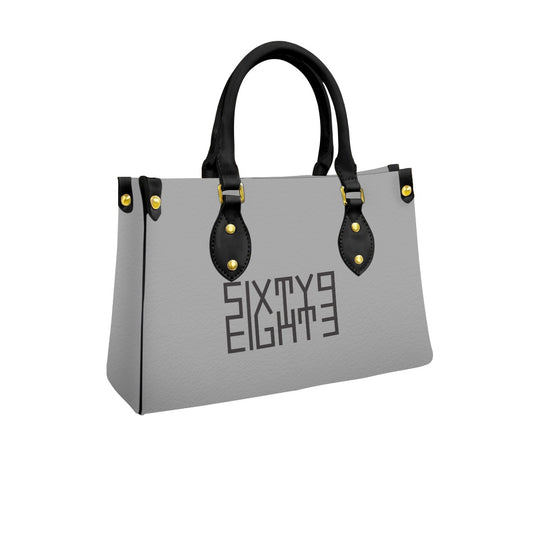 Sixty Eight 93 Logo Black Grey Women's Tote Bag With Black Handle
