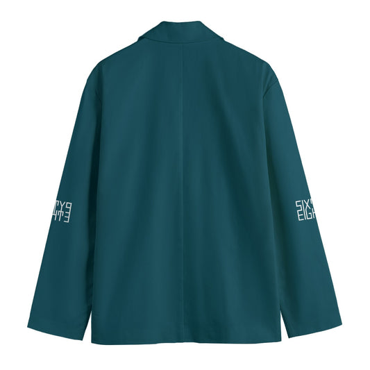 Sixty Eight 93 Dark Teal Men's Casual Flat Lapel Collar Blazer