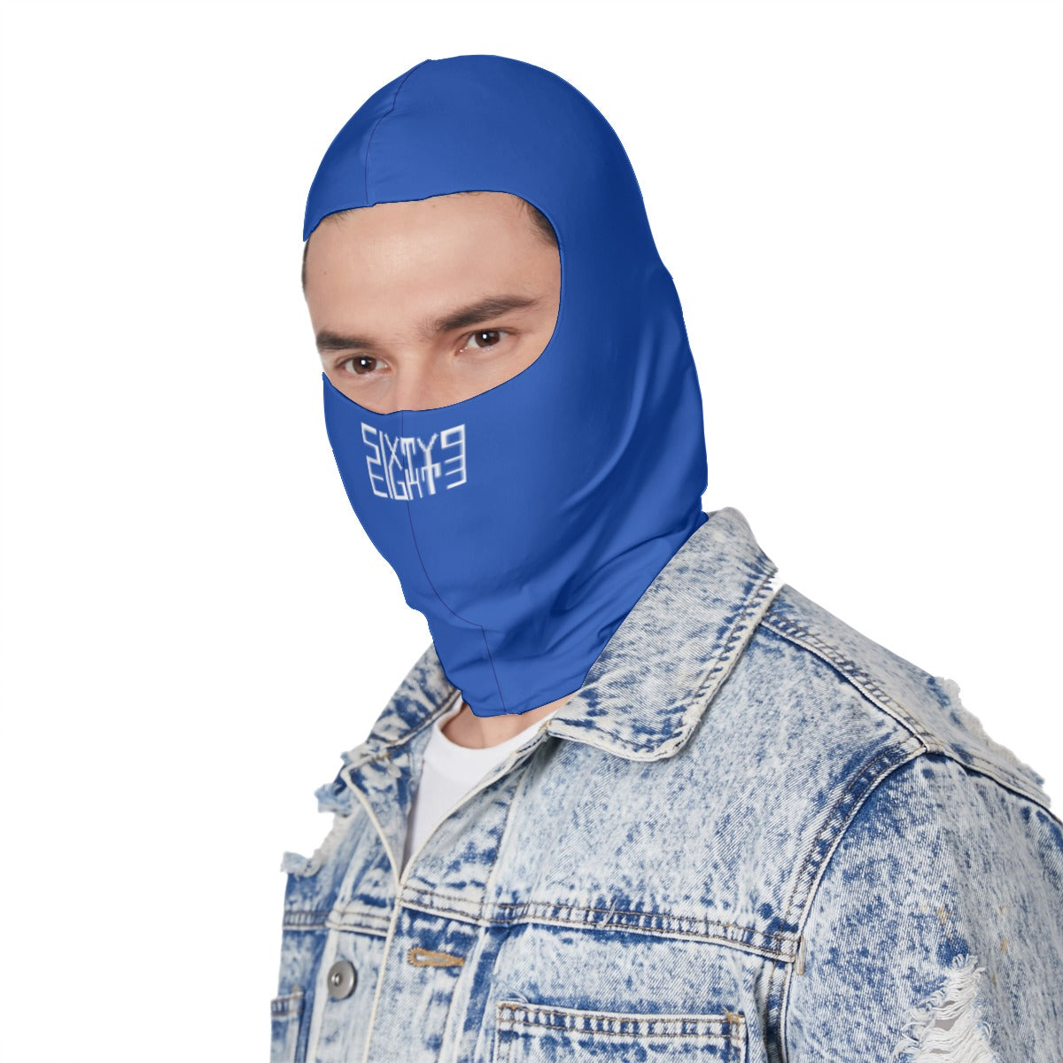 Sixty Eight 93 Logo White Blue Balaclava Face Mask