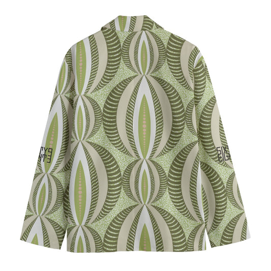 Sixty Eight 93 Floral Green Men's Casual Flat Lapel Collar Blazer