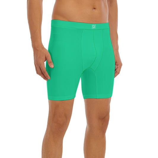 Sixty Eight 93 Logo White Sea Green Men's Long Boxer Briefs