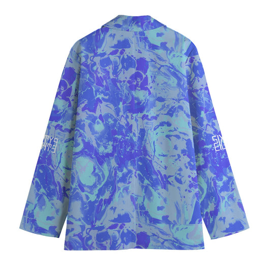 Sixty Eight 93 Abstract Blue Women's Leisure Blazer