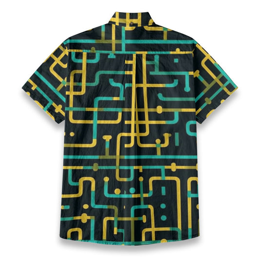 Sixty Eight 93 Logo White & Black Verdigris Cotton Button Up Shirt
