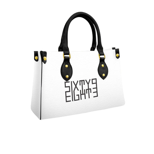 Sixty Eight 93 Logo Black White Women's Tote Bag With Black Handle