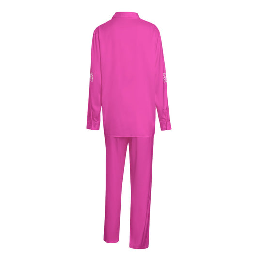 Sixty Eight 93 Logo White Fuchsia Unisex Imitation Silk Pajama Set