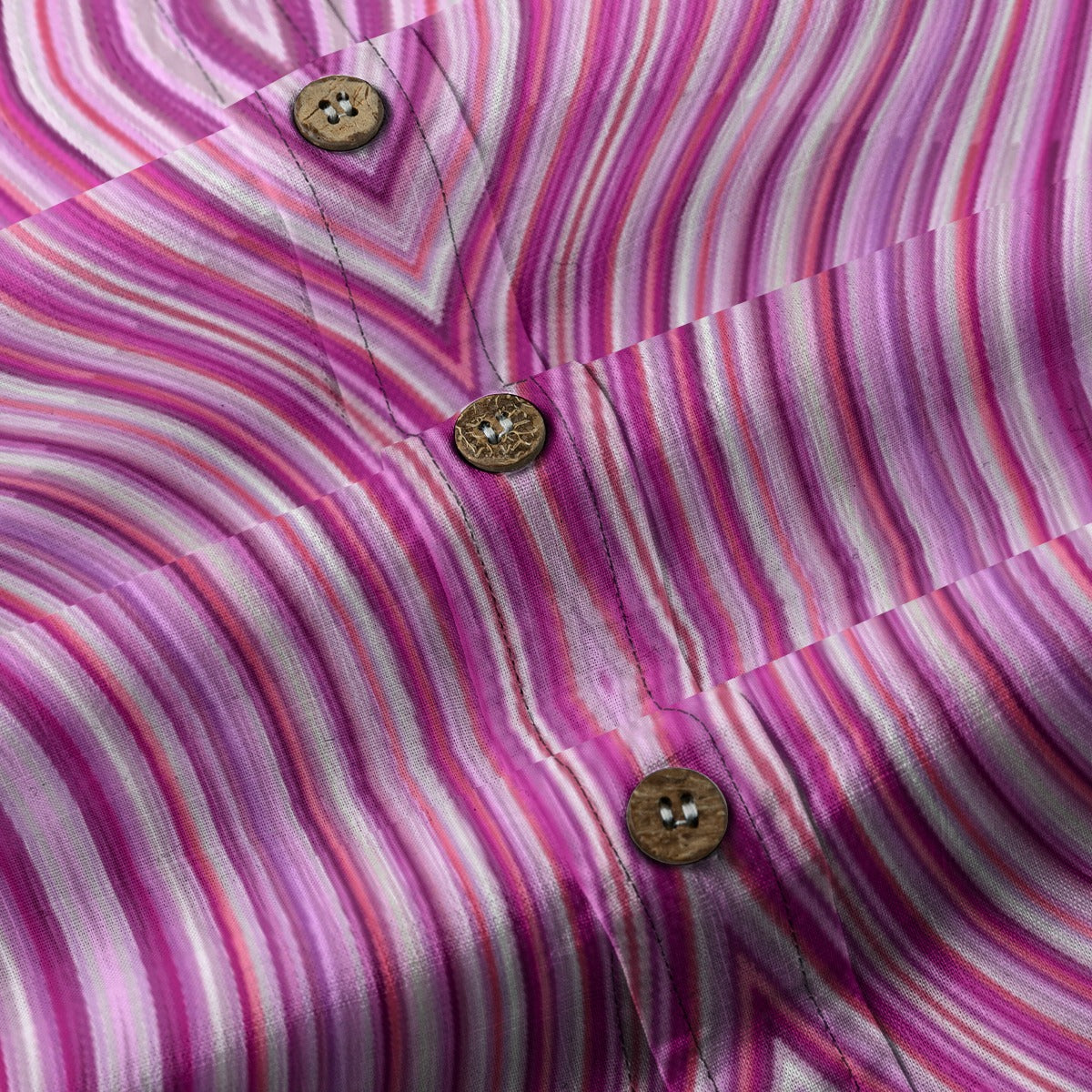 Sixty Eight 93 Logo White Twilight Magenta Lace Cotton Button Up Shirt