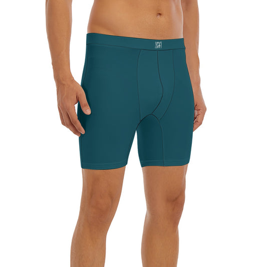 Sixty Eight 93 Logo White Dark Teal Men's Long Boxer Briefs