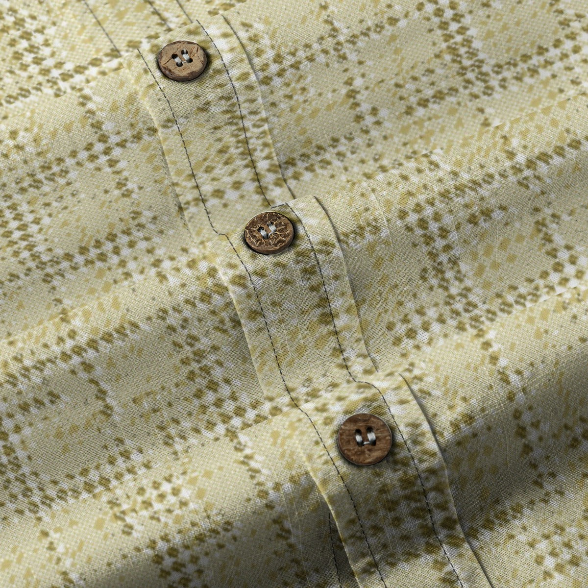 Sixty Eight 93 Logo White Misty Moss Vanilla Cotton Button Up Shirt