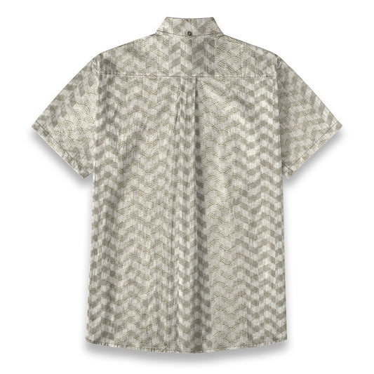 Sixty Eight 93 Logo White QS Timberwolf Cotton Button Up Shirt