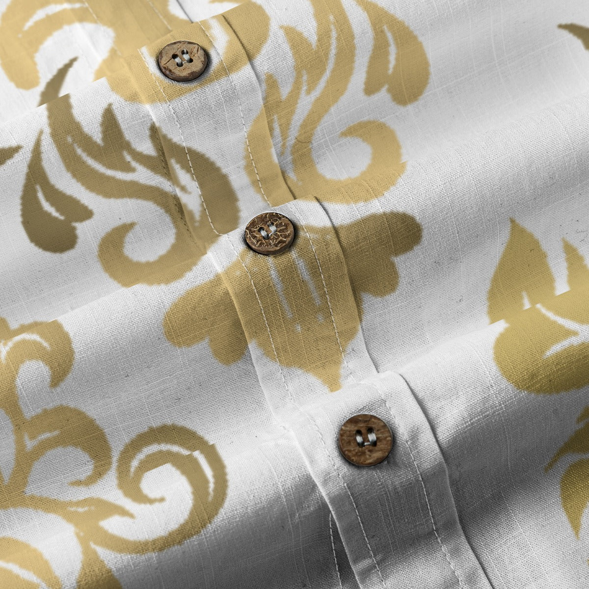 Sixty Eight 93 Logo Black Royal Burlywood Cotton Button Up Shirt