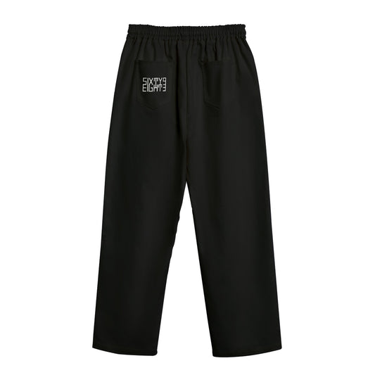 Sixty Eight 93 Logo White Black Unisex Straight Casual Pants