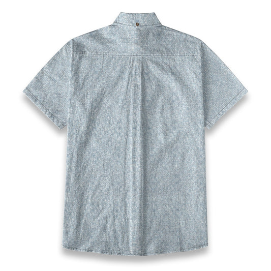 Sixty Eight 93 Logo Black Columbia Blue Cotton Button Up Shirt