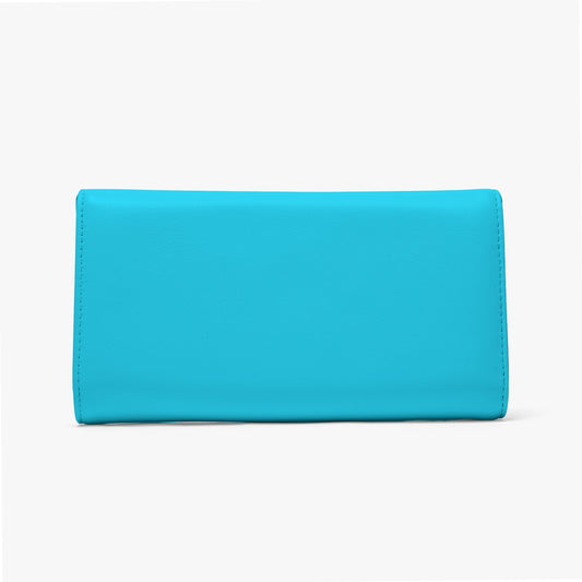 Sixty Eight 93 Logo White Aqua Blue Foldable Wallet