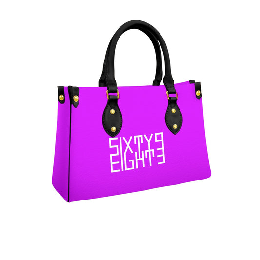Sixty Eight 93 Logo White Grape Women's Tote Bag With Black Handle