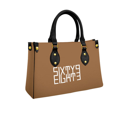 Sixty Eight 93 Logo White Chocolate Women's Tote Bag With Black Handle