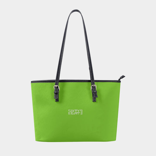 Sixty Eight 93 Logo White Green Apple Women's Tote Bag | PU