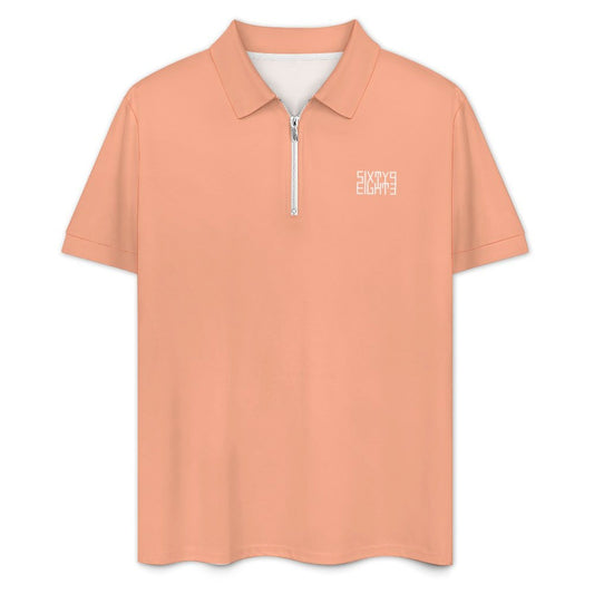 Sixty Eight 93 Men's Peach Zip-Up Polo Set