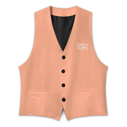 Sixty Eight 93 Logo White Peach Men's Sleeveless Suit Vest