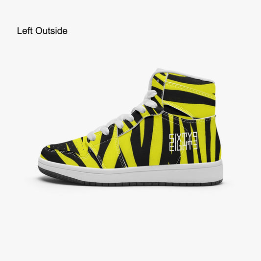 Sixty Eight 93 Logo White Zebra Black Lemonade Kids High-Top Shoes