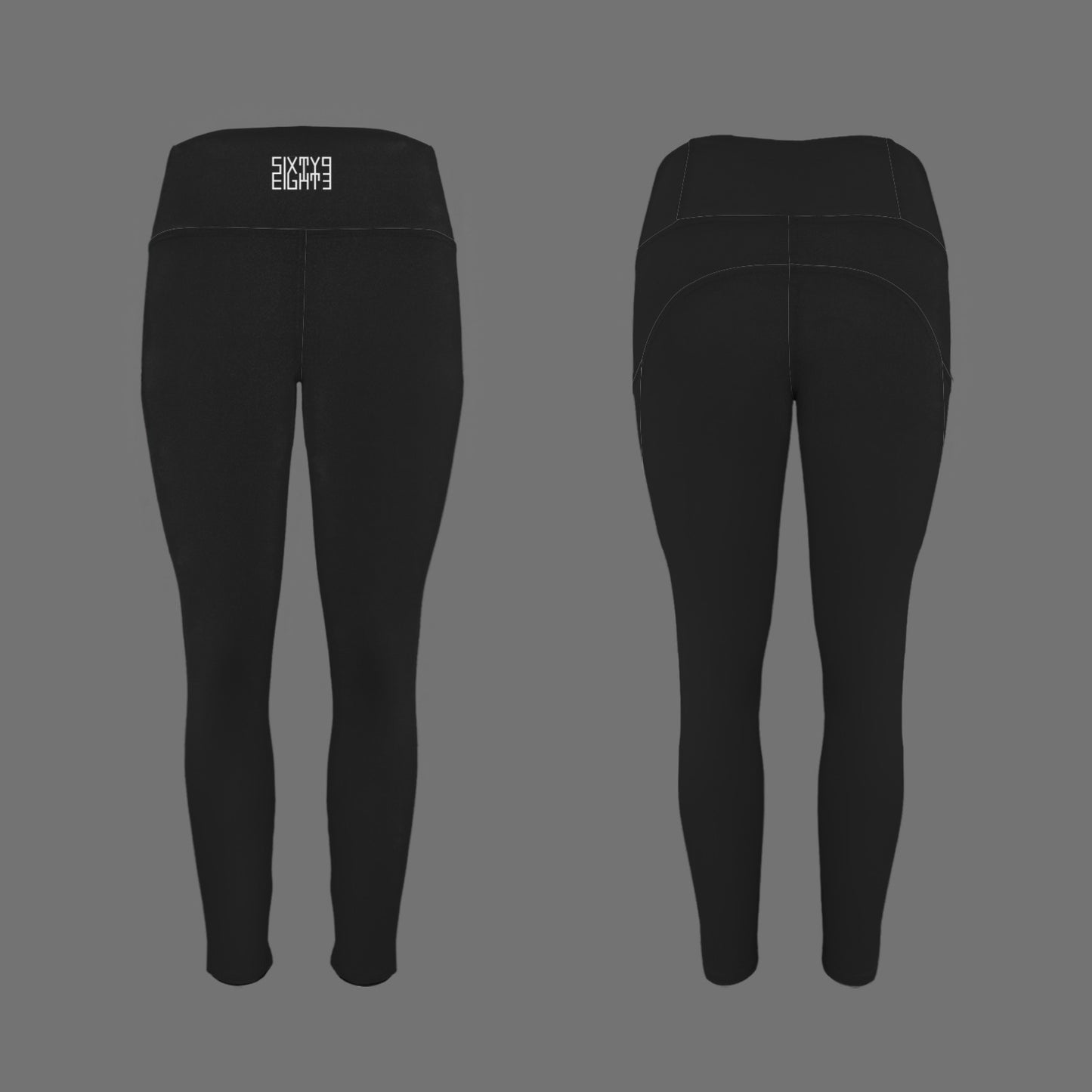 Black High Waist Pockets Leggings