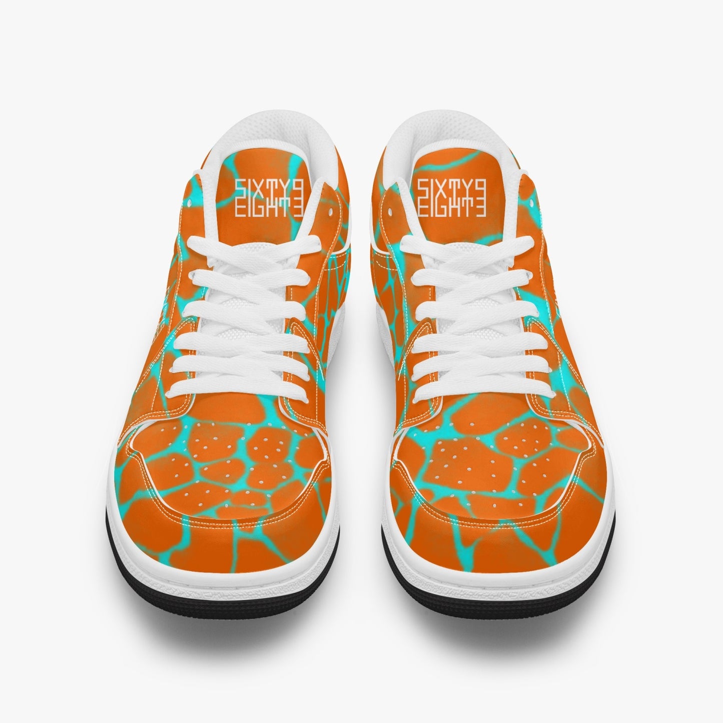 Sixty Eight 93 Logo White Boa Orange & Aqua Blue SENTLT1 Shoes