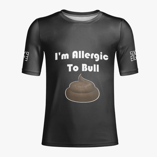 Sixty Eight 93 Logo White I'm Allergic To BS AOP Black Tee