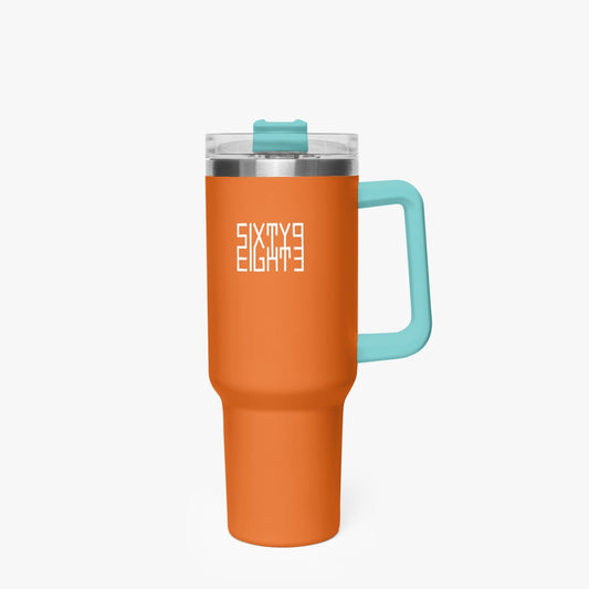 Sixty Eight 93 Logo White Netherland Orange 40oz Hydrator Tumbler Cup
