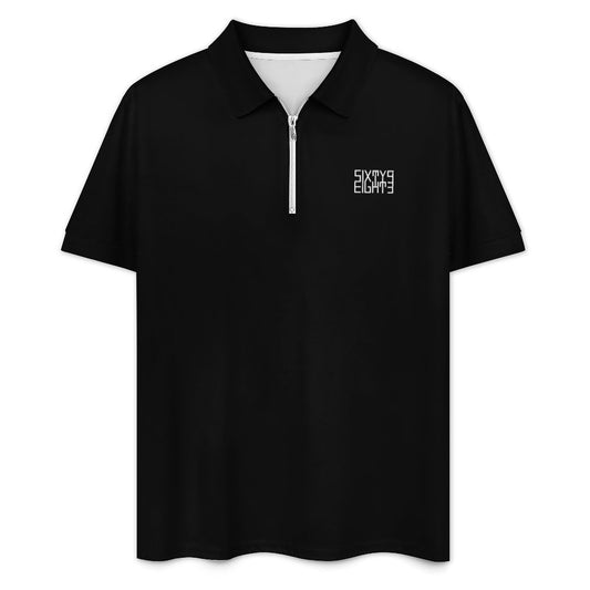 Sixty Eight 93 Men's Black Zip-Up Polo Set