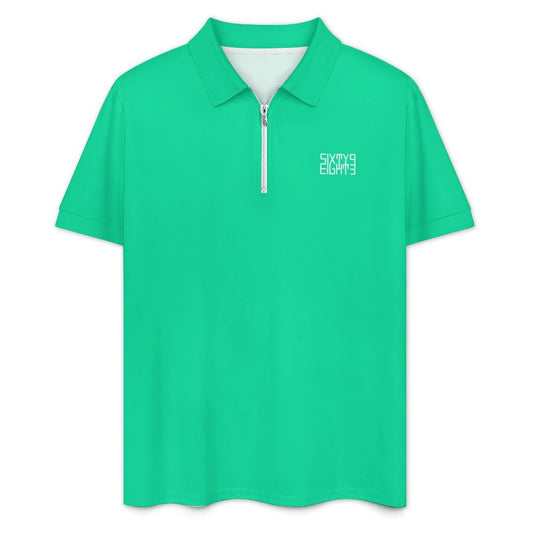 Sixty Eight 93 Men's Sea Green Zip-Up Polo Set