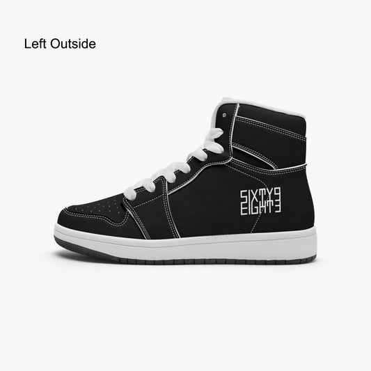 Sixty Eight 93 Logo White Black Kids High-Top Shoes