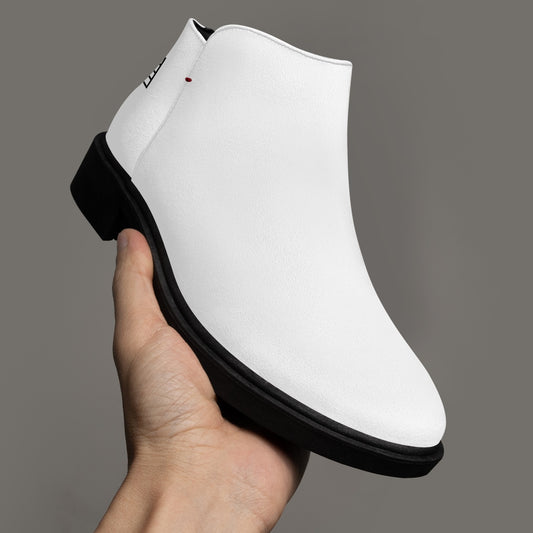 Sixty Eight 93 Logo Black White Suede Zipper Boots